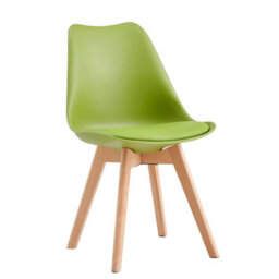 MCC Direct Single Dining Chair With Solid Wooden Legs And Seat Cushion Pad Green - Eva By Mcc - thumbnail 2
