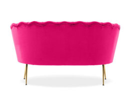 2 Seater Loveseat Small Sofa In Dark Pink Velvet Fabric - thumbnail 5