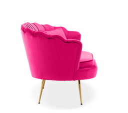 2 Seater Loveseat Small Sofa In Dark Pink Velvet Fabric - thumbnail 4