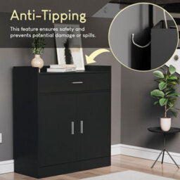 Lassic Vida Designs Dalby Black 2 Door 1 Drawer Shoe Storage Cabinet - thumbnail 6