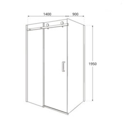 Homestylestore Black Reversible Corner Frameless Sliding Door Shower Enclosure With White Slate Effect Tray 1400 X 900mm - thumbnail 4