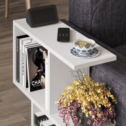 Decortie Homemania Modern Side End Coffee Table Multipurpose White Living Room H 60Cm - thumbnail 8