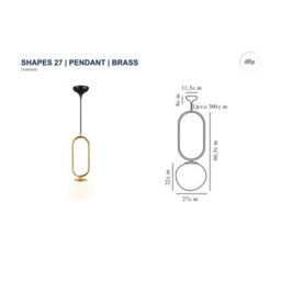 Nordlux Shapes Glass Pendant Light Hand Blown Glass Brass,mains - thumbnail 7