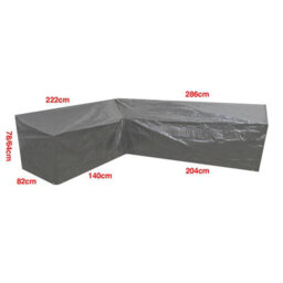 Woodside L Shape Outdoor Garden Corner Sofa & Table Dining Set Cover, Black, Large Right Side Long - thumbnail 4