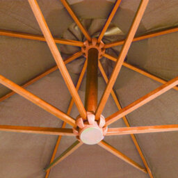 Berkfield Hanging Parasol With Pole Taupe 3.5X2.9 M Solid Fir Wood - thumbnail 5