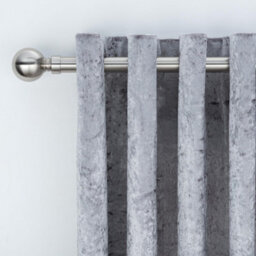 A.unique Home Plain Round Ball Metal Extendable Curtain Pole With Rings And Fittings (25/28mm) - Brushed Steel, 180Cm-340Cm Approx - thumbnail 4