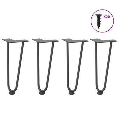 Berkfield Hairpin Legs For Coffee Table 4 Pcs Anthracite 30 Cm Solid Steel - image 1