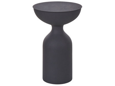 Beliani Lumen Living Black Iron Geometry Side Table 36Cm Diameter, Matte Finish Accent End Table - image 1