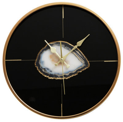 Orsina Celina Black And Gold Round Wall Clock - image 1