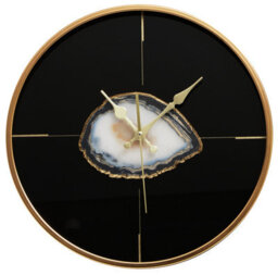 Orsina Celina Black And Gold Round Wall Clock - thumbnail 1