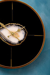 Orsina Celina Black And Gold Round Wall Clock - thumbnail 3