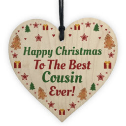 Red Ocean Christmas Gift For Cousin Hanging Wooden Christmas Decoration Family Gift Keepsake - thumbnail 1
