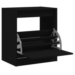 Berkfield Durable Shoe Cabinet Black 60X42X69 Cm Engineered Wood