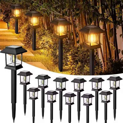 12Pcs Solar Garden Lights Retro Waterproof Outdoor Yard Signs - image 1