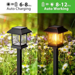 12Pcs Solar Garden Lights Retro Waterproof Outdoor Yard Signs - thumbnail 4