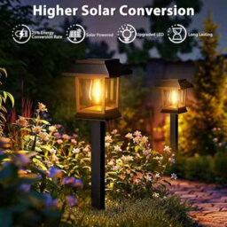 12Pcs Solar Garden Lights Retro Waterproof Outdoor Yard Signs - thumbnail 2