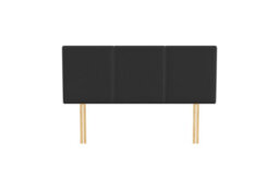 "Urban Textures - Elba Luxury 26"" High Linen Fabric Upholstered Headboard - Black" - thumbnail 2