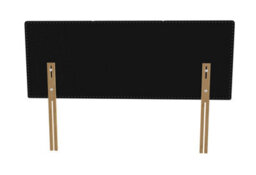 "Urban Textures - Elba Luxury 26"" High Linen Fabric Upholstered Headboard - Black" - thumbnail 4