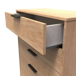 Beijing 5 Drawer Chest Of Drawers In Nebraska Oak (Ready Assembled) - thumbnail 5