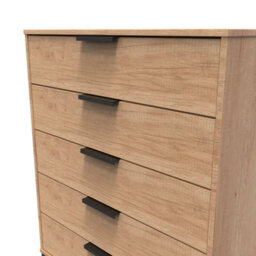 Beijing 5 Drawer Chest Of Drawers In Nebraska Oak (Ready Assembled) - thumbnail 4