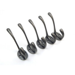 Oakcrafts - Traditional School House Antique Cast Iron Victorian Hat And Coat Hook - Pack Of 5 - thumbnail 3