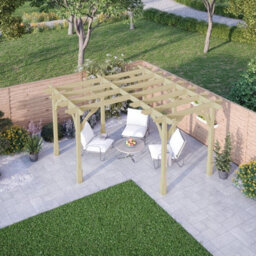 Rutland County Garden Furniture Corner Pergola - Wood - L420 X W420 Cm - Light Green - thumbnail 5
