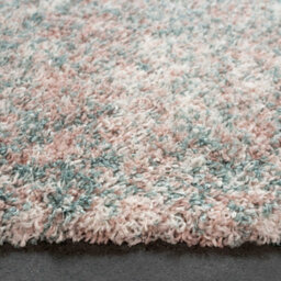 Loomed Super Soft Mottled Teal Blue & Blush Pink Shaggy Area Rug 200X290Cm - thumbnail 3