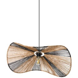 Wyld And Coco Luxeboho Natural Jute Pendant Lamp Open-Bulb Handmade For Living Room And Dining, W61 X D61 X H130Cm - thumbnail 6