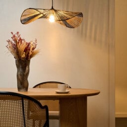 Wyld And Coco Luxeboho Natural Jute Pendant Lamp Open-Bulb Handmade For Living Room And Dining, W61 X D61 X H130Cm - thumbnail 2