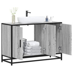 Berkfield Bathroom Sink Cabinet Grey Sonoma 90X33X60 Cm Engineered Wood - thumbnail 1