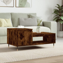 Berkfield Coffee Table Smoked Oak 100X50X45 Cm Engineered Wood - thumbnail 1