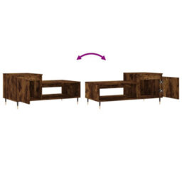Berkfield Coffee Table Smoked Oak 100X50X45 Cm Engineered Wood - thumbnail 9