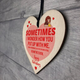 Red Ocean Valentines Day Funny Wooden Hanging Heart Gift For Boyfriend Girlfriend Novelty Gift For Her Him, - thumbnail 7