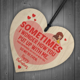 Red Ocean Valentines Day Funny Wooden Hanging Heart Gift For Boyfriend Girlfriend Novelty Gift For Her Him, - thumbnail 6