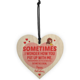 Red Ocean Valentines Day Funny Wooden Hanging Heart Gift For Boyfriend Girlfriend Novelty Gift For Her Him, - thumbnail 5
