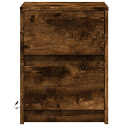 Berkfield Bedside Cabinets With Led Lights 2 Pcs Smoked Oak Engineered Wood - thumbnail 6