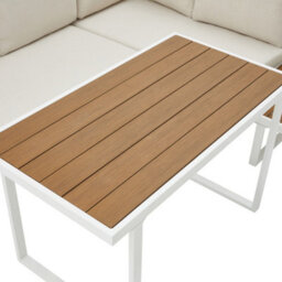More4Homes Amalfi Garden Dining Set 6 Seater Outdoor Corner Dining Furniture With Table And Cover (Beige) - thumbnail 6