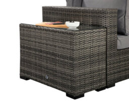 Signature Weave Jessica Wicker Large Corner Sofa & Footstool & End Tables Grey - thumbnail 5