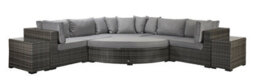 Signature Weave Jessica Wicker Large Corner Sofa & Footstool & End Tables Grey - thumbnail 7