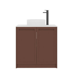 Royal Bathrooms Royal Bathroom Elmore 800mm Terracotta Clay Freestanding Bathroom Vanity Unit 2 Door Plain White Worktop With Round Basin - thumbnail 7