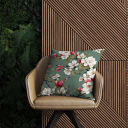 Warren Reed Designer Pink And White Blossom Outdoor Cushion 45Cm X 45Cm - thumbnail 2