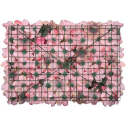 Neel Blue Artificial Flower Wall Backdrop Panel, 60Cm X 40Cm, Dusty Pink With Leaves - thumbnail 6