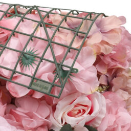 Neel Blue Artificial Flower Wall Backdrop Panel, 60Cm X 40Cm, Dusty Pink With Leaves - thumbnail 2