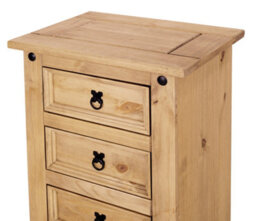 Mews Corona 5 Drawer Narrow Chest Of Drawers Tallboy Mexican Solid Pine - thumbnail 5