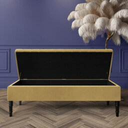 Safar 150Cm Ottoman Storage Bench - Plush Velvet Shoe Bench - Mink Lined Upholstery Storage Footstool - thumbnail 2