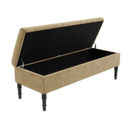 Safar 150Cm Ottoman Storage Bench - Plush Velvet Shoe Bench - Mink Lined Upholstery Storage Footstool - thumbnail 5