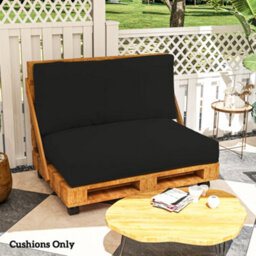 Outsunny 2 Seat Pallet Cushions 20Cm Thick Outdoor Seat Pads, Black - thumbnail 8