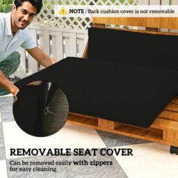 Outsunny 2 Seat Pallet Cushions 20Cm Thick Outdoor Seat Pads, Black - thumbnail 6