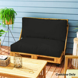 Outsunny 2 Seat Pallet Cushions 20Cm Thick Outdoor Seat Pads, Black - thumbnail 1