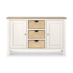 Farro Basket Coconut Large Sideboard With Washed Oak Top - Fully Assembled - By Roseland Furniture - thumbnail 9